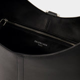 Sac Porté Épaule Locker Hobo M - Balenciaga - Cuir - Noir