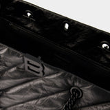 Cabas Crush Carry All L - Balenciaga - Cuir - Noir