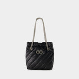 Cabas Crush S - Balenciaga - Cuir - Noir