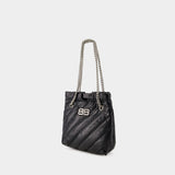Cabas Crush S - Balenciaga - Cuir - Noir