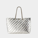 Cabas Crush Carry All L - Balenciaga - Cuir - Argenté