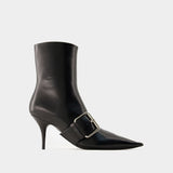 Bottines Knife Belt M80 - Balenciaga - Leather - Noir/Argenté