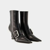 Bottines Knife Belt M80 - Balenciaga - Leather - Noir/Argenté