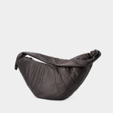 Sac à Bandoulière Large Croissant - Lemaire - Cuir - Chocolat