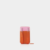 Porte-Carte Neck Pouch - Maison Kitsuné - Cuir - Orange