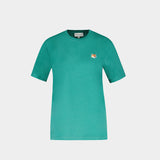 T Shirt Fox Head Patch - Maison Kitsune - Coton - Vert