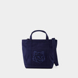 Cabas Fox Head Small - Maison Kitsune - Coton - Bleu