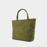 Cabas Fox Head Large - Maison Kitsune - Coton - Vert