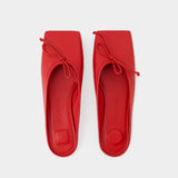 Les Mules Plates Ballet - Jacquemus - Cuir - Rouge