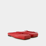 Les Mules Plates Ballet - Jacquemus - Cuir - Rouge
