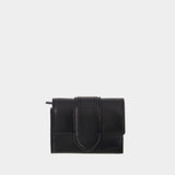 Porte Carte Le Compact Bambino - Jacquemus - Cuir - Noir