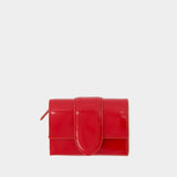 Porte Carte Le Compact Bambino - Jacquemus - Cuir - Rouge