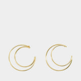 Boucles D'Oreille Créole Lune 65Mm - Marine Serre - Laiton - Doré