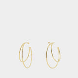 Boucles D'Oreille Créole Lune 65Mm - Marine Serre - Laiton - Doré