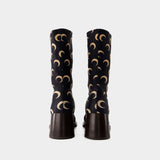 Bottes All Over Moon Jersey - Marine Serre - Cuir - Noir