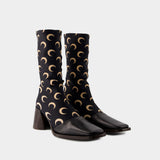 Bottes All Over Moon Jersey - Marine Serre - Cuir - Noir