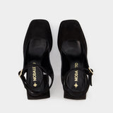 Talons Bella Suki en Cuir Noir