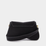 Sac Space en Cuir Noir et Surpiqure Blanche