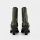 Bottines Eclair Zipper en Cuir Kaki