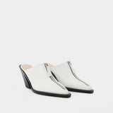 Mules Eclair Zip - Elleme - Cuir - Blanc
