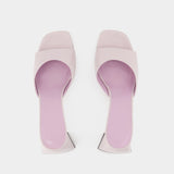 Mules Romy - By Far - Cuir Verni - Rose Pâle