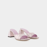 Mules Romy - By Far - Cuir Verni - Rose Pâle
