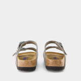 Sandales Arizona - Birkenstock - Cuir - Gris