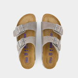 Sandales Arizona - Birkenstock - Cuir - Gris