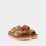 Sandales Arizona Big Buckle en Cuir Cognac