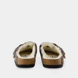 Mules Boston Shearling - Birkenstock - Laine - Gris