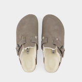 Mules Boston Shearling - Birkenstock - Laine - Gris