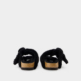 Sandales Arizona BB Shearling Teddy - Birkenstock - Laine - Noir
