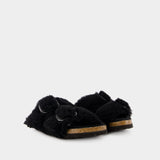 Sandales Arizona BB Shearling Teddy - Birkenstock - Laine - Noir
