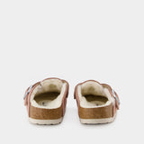 Mules Boston Shearling - Birkenstock - Laine - Pink Clay