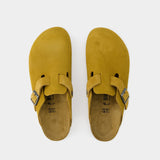 Sandales Boston VL Corduroy - Birkenstock - Cuir Nubuck - Marron