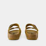Sandales Arizona VL Corduroy - Birkenstock - Cuir Nubuck  - Marron