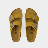Sandales Arizona VL Corduroy - Birkenstock - Cuir Nubuck  - Marron