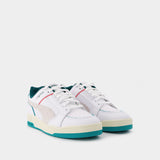 Baskets Slipstream Retro Sum en Cuir Blanc et Bleu