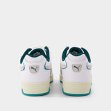 Baskets Slipstream Retro Sum en Cuir Blanc et Bleu