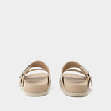 Mules Olympia en Cuir Beige