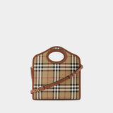 Sac Mini Pocket - Burberry - Toile - Motif check