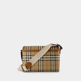 Sac Hobo MD Note - Burberry - Coton - Marron