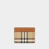 Porte cartes LS Sandon - Burberry - Cuir - Beige