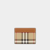 Porte cartes LS Sandon - Burberry - Cuir - Beige