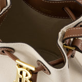 Sac Hobo Drawstring Bucket - Burberry - Coton - White