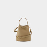 Sac Hobo Drawstring Bucket - Burberry - Coton - Beige