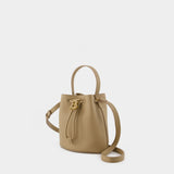 Sac Hobo Drawstring Bucket - Burberry - Coton - Beige