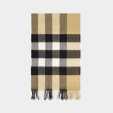Écharpe Mu Half Mega Check - Burberry - Cachemire - Archive Beige
