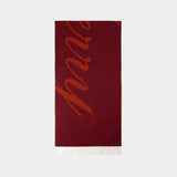 Écharpe Mu Avec Logo - Burberry - Laine - Rouge