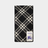 Écharpe Check - Burberry - Laine - Noir